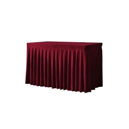 Custom-made velvet table skirt design maroon red champagne gold table: table length 180 cm * width 60 cm table height: 75 cm Sheng Kung Hui St. Andrew Primary School Incorporated Management Committee Customised Table Coverslip  TBC066 Custom-made velvet table skirt design maroon red champagne gold table: table length 180 cm * width 60 cm table height: 75 cm Sheng Kung Hui St. Andrew Primary School Incorporated Management Committee Customised Table Coverslip  TBC066